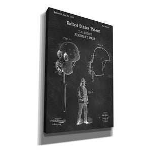 'Fireman's Mask Blueprint Patent Chalkboard,' Canvas Wall Art