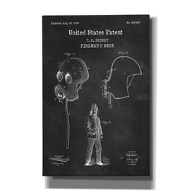 'Fireman's Mask Blueprint Patent Chalkboard,' Canvas Wall Art