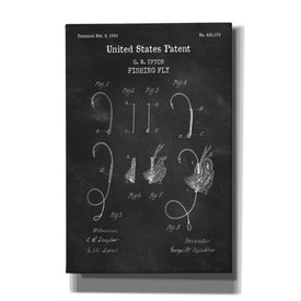 'Fishing Fly Blueprint Patent Chalkboard,' Canvas Wall Art