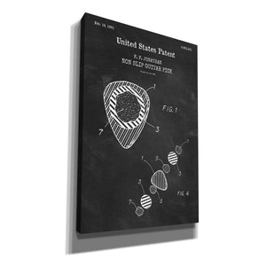'Guitar Pick Blueprint Patent Chalkboard,' Canvas Wall Art