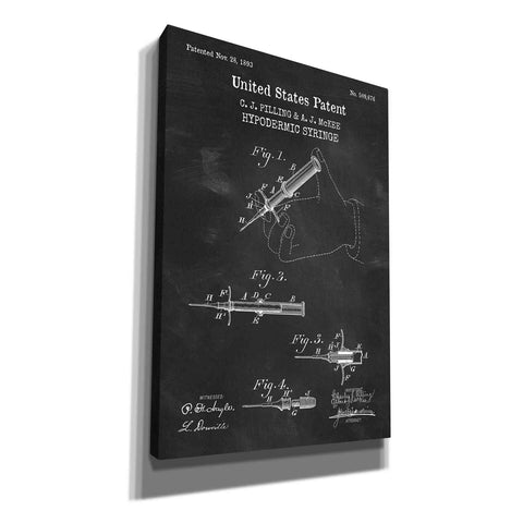 Image of 'Hypodermic Syringe Blueprint Patent Chalkboard,' Canvas Wall Art