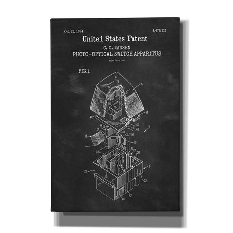 Image of 'Keyboard Key Blueprint Patent Chalkboard,' Canvas Wall Art