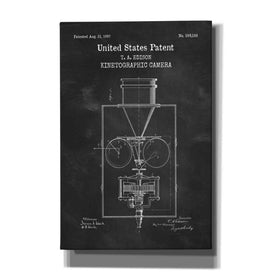 'Kinetographic Camera Blueprint Patent Chalkboard,' Canvas Wall Art