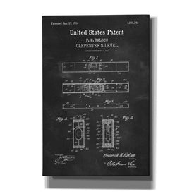 'Carpenter's Level Blueprint Patent Chalkboard,' Canvas Wall Art