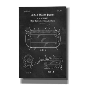 'Medical Face Mask Blueprint Patent Chalkboard,' Canvas Wall Art