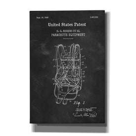 'Parachute Blueprint Patent Chalkboard,' Canvas Wall Art