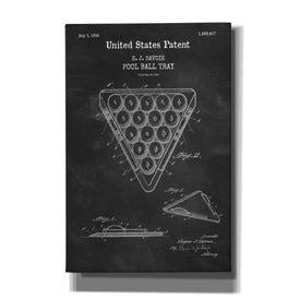 'Pool Ball Tray Blueprint Patent Chalkboard,' Canvas Wall Art