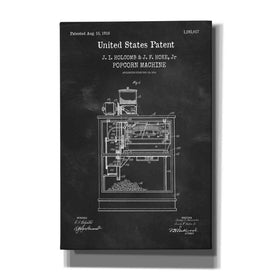 'Popcorn Machine Blueprint Patent Chalkboard,' Canvas Wall Art