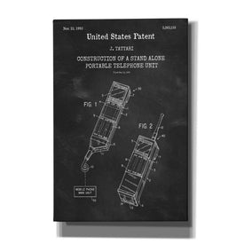 'Portable Phone Unit Blueprint Patent Chalkboard,' Canvas Wall Art