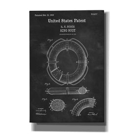 'Ring Buoy Blueprint Patent Chalkboard,' Canvas Wall Art