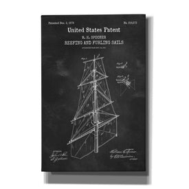 'Sail Blueprint Patent Chalkboard,' Canvas Wall Art