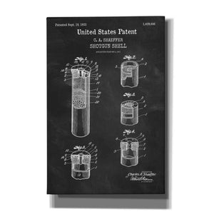 'Shotgun Shell Blueprint Patent Chalkboard,' Canvas Wall Art