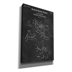 'Soccer Shoe Cover Blueprint Patent Chalkboard,' Canvas Wall Art