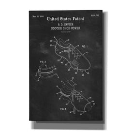 'Soccer Shoe Cover Blueprint Patent Chalkboard,' Canvas Wall Art