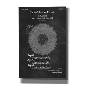'Master Sound Record Blueprint Patent Chalkboard,' Canvas Wall Art