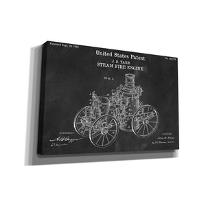 'Steam Fire Engine Blueprint Patent Chalkboard,' Canvas Wall Art