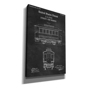 'Streetcar Blueprint Patent Chalkboard,' Canvas Wall Art