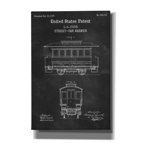Image of 'Streetcar Blueprint Patent Chalkboard,' Canvas Wall Art