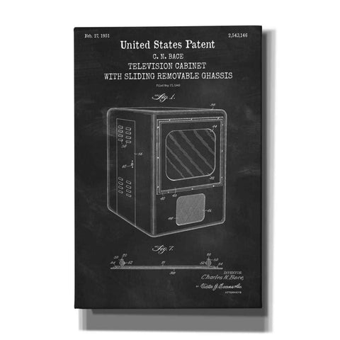 Image of 'Television Cabinet Blueprint Patent Chalkboard,' Canvas Wall Art