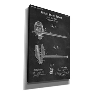 'Tobacco Pipe Blueprint Patent Chalkboard,' Canvas Wall Art