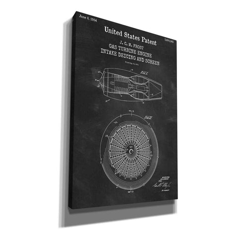 Image of 'Gas Turbine Engine Blueprint Patent Chalkboard,' Canvas Wall Art