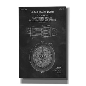 'Gas Turbine Engine Blueprint Patent Chalkboard,' Canvas Wall Art