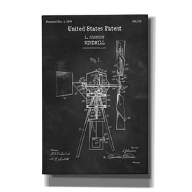 'Windmill Blueprint Patent Chalkboard,' Canvas Wall Art