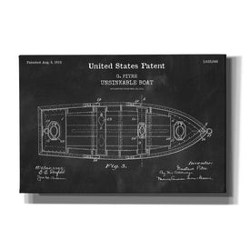 'Unsinkable Boat Blueprint Patent Chalkboard,' Canvas Wall Art