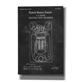 'Electric Vote-recorder Blueprint Patent Chalkboard,' Canvas Wall Art