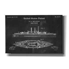 'War Ship Blueprint Patent Chalkboard,' Canvas Wall Art