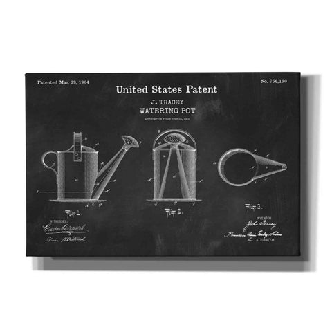 Image of 'Watering Can Blueprint Patent Chalkboard,' Canvas Wall Art