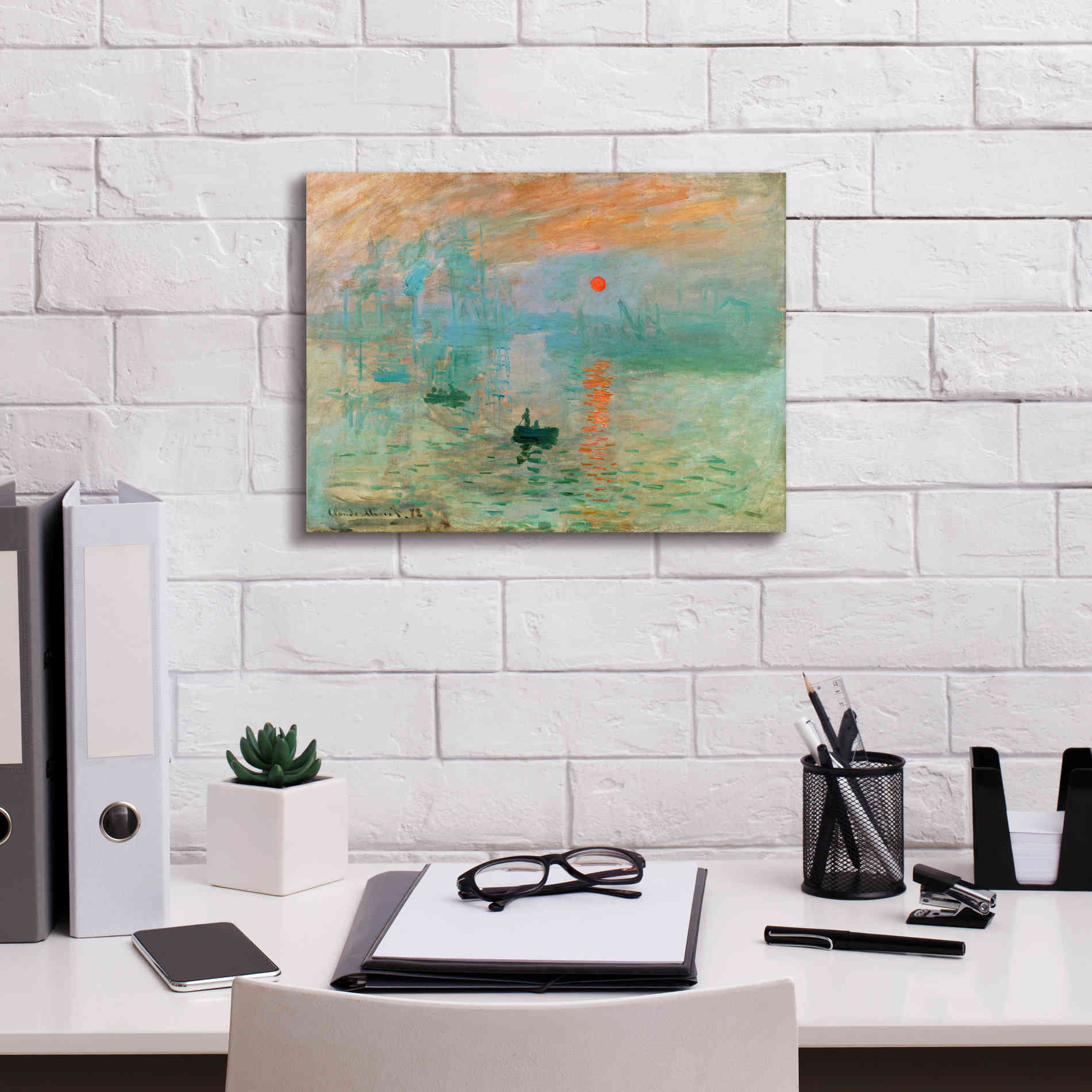 'Impression, Sunrise' by Claude Monet, Canvas Wall Art,16 x 12