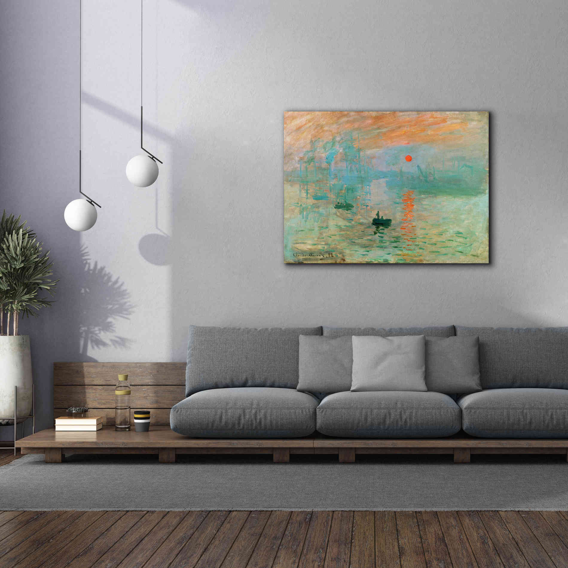 'Impression, Sunrise' by Claude Monet, Canvas Wall Art,54 x 40