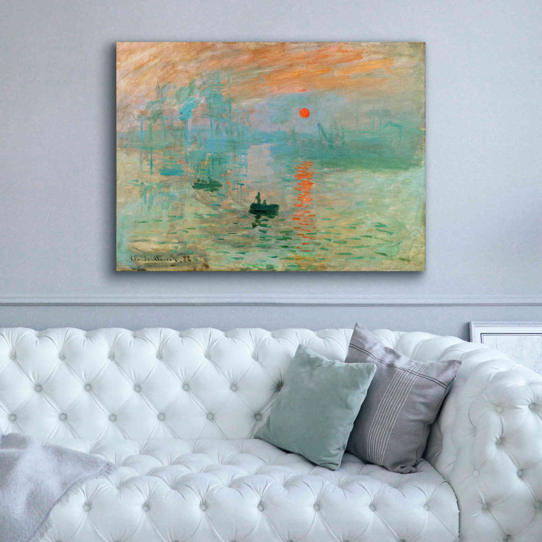 'Impression, Sunrise' by Claude Monet, Canvas Wall Art,54 x 40