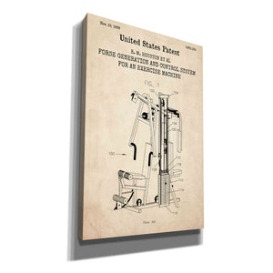 'Exercise Blueprint Patent Parchment,' Canvas Wall Art