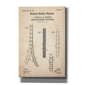 'Movie Film Blueprint Patent Parchment,' Canvas Wall Art