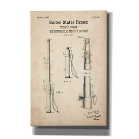 'Night Stick Blueprint Patent Parchment,' Canvas Wall Art