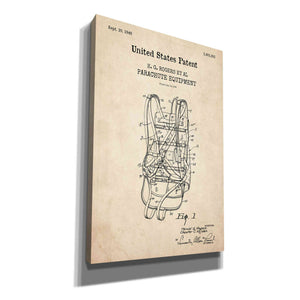 'Parachute Blueprint Patent Parchment,' Canvas Wall Art