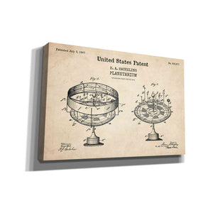 'Planetarium Blueprint Patent Parchment,' Canvas Wall Art