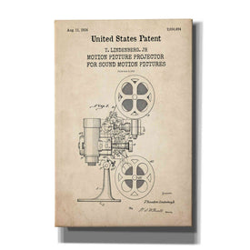'Projector Blueprint Patent Parchment,' Canvas Wall Art
