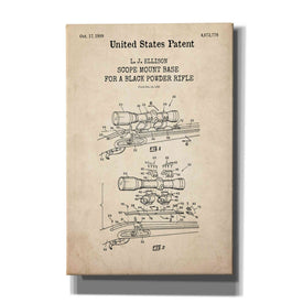 'Scope mount base Blueprint Patent Parchment,' Canvas Wall Art