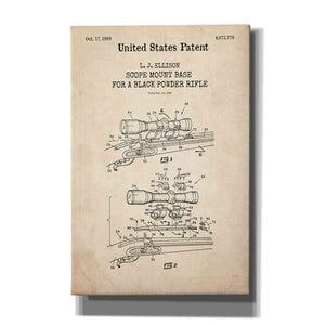 'Scope mount base Blueprint Patent Parchment,' Canvas Wall Art