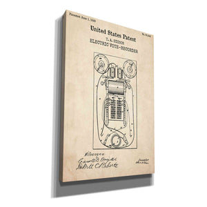 'Electric Vote-recorder Blueprint Patent Parchment,' Canvas Wall Art