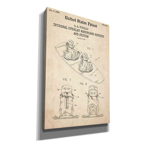 'Integral Overlay Wakeboard Binding and System Blueprint Patent Parchment,' Canvas Wall Art