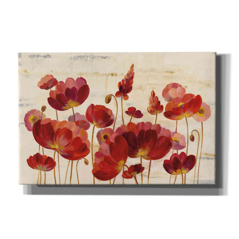Image of 'Red Flowers on Marble' by Silvia Vassileva, Canvas Wall Art