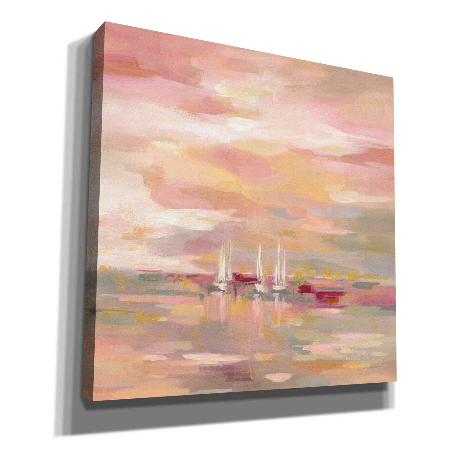 'Crimson Waves' by Silvia Vassileva, Canvas Wall Art
