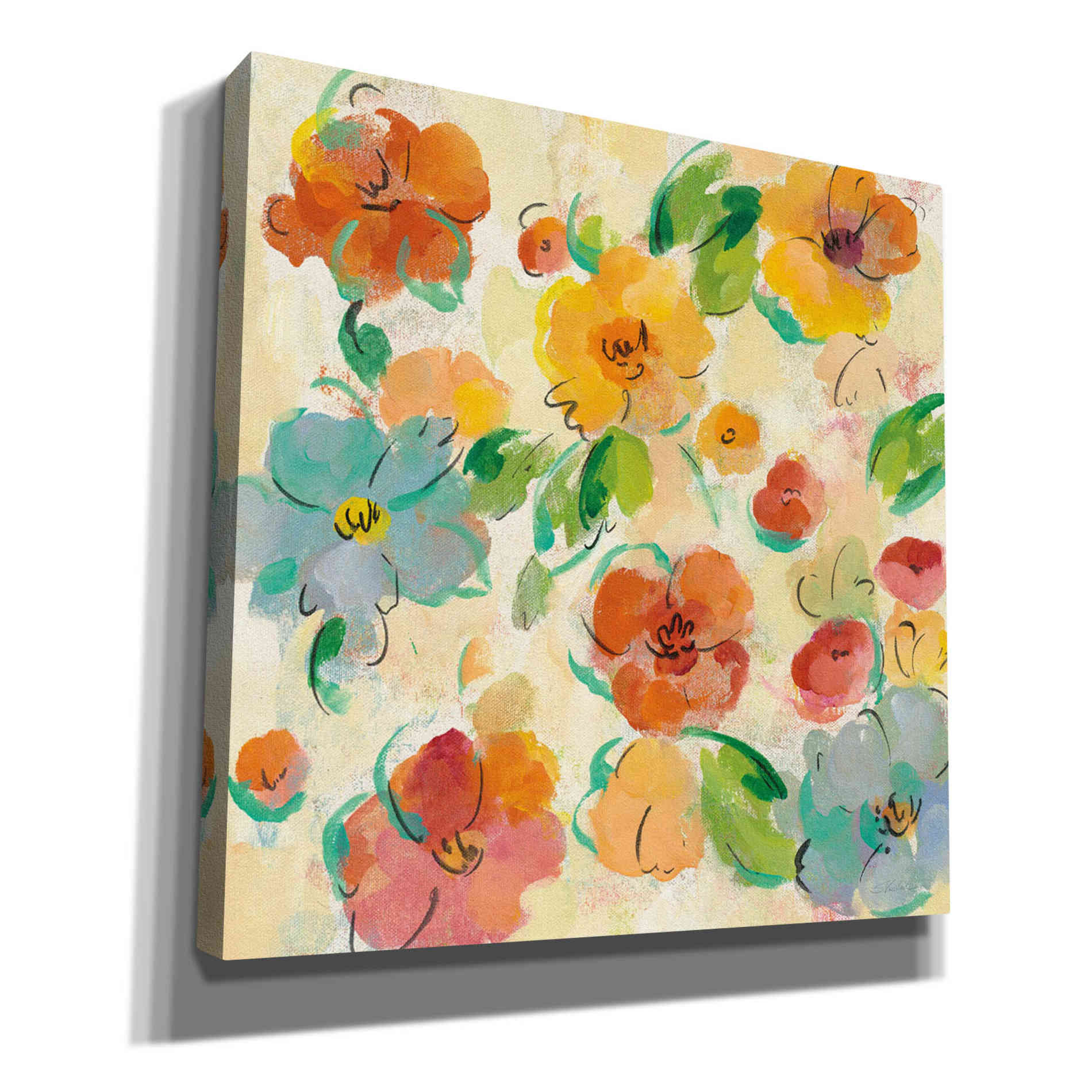 'Playful Floral Trio III' by Silvia Vassileva, Canvas Wall Art