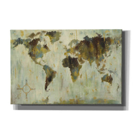 'Bronze World Map' by Silvia Vassileva, Canvas Wall Art