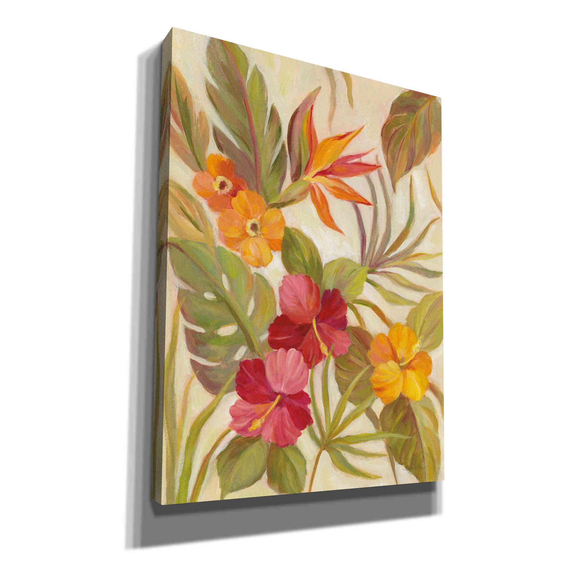 'Coral Tropical Floral I' by Silvia Vassileva, Canvas Wall Art