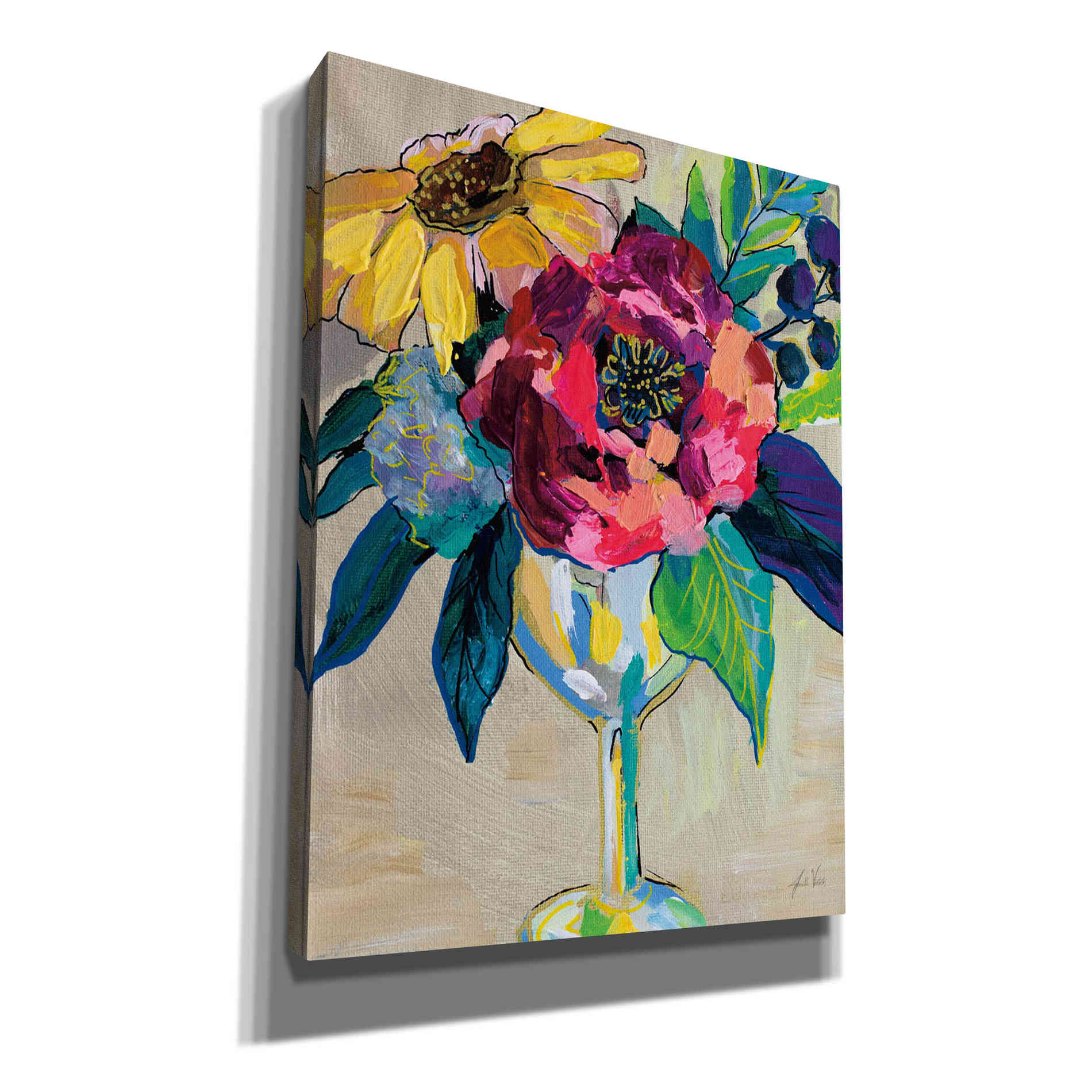 'Cup of Wine' by Jeanette Vertentes, Canvas Wall Art